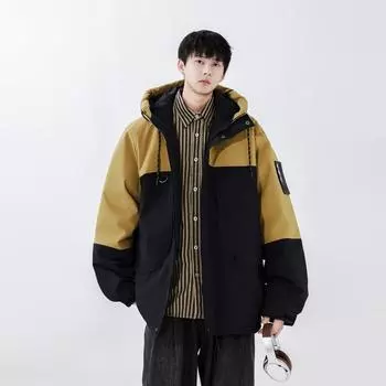 Пуховик мужской средней длины осень-зима новый повседневный модный тренд с капюшоном ветрозащитный теплый красивый пиджак для мужчин M