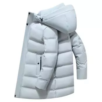 Пуховик мужской средней и длинной зимней моды новая молодежная зимняя одежда утолщенный M чёрный