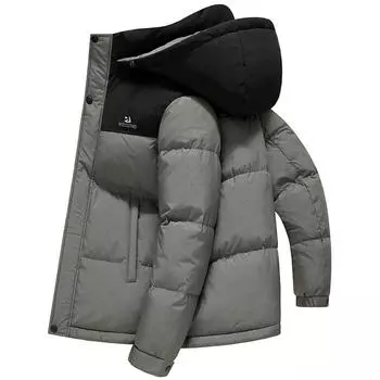 Пуховик мужской зимний контрастный цвет пуховик защита от холода теплый повседневный тисненый утолщенный пуховик для молодых мужчин M
