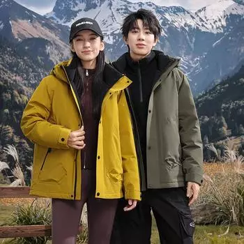 Пуховик мужской зимний с капюшоном ветрозащитный теплый куртка пара мода повседневный легкий роскошный XS чёрный