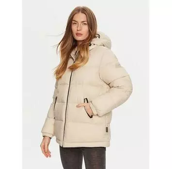 Пуховик Napapijri A-Box Logo NP0A4HZ2 бежевый Regular Fit M
