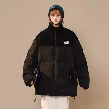 Пуховик нейтрального цвета на осень и зиму, бархатная утолщенная хлопковая стеганая куртка, теплая одежда для хлеба 2XL белый