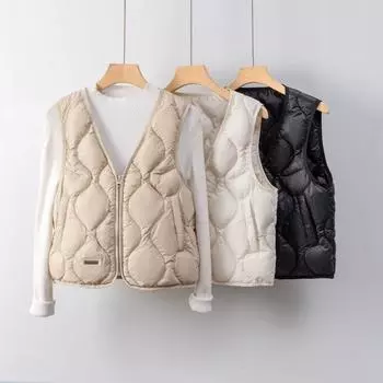 Пуховик New National Standard 90 Down Жилет женский осенне-зимний новый тонкий и облегающий с V-образным вырезом легкий и тонкий S