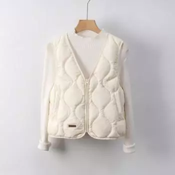 Пуховик New National Standard 90 Down Жилет женский осенне-зимний новый тонкий и облегающий с V-образным вырезом легкий и тонкий M хаки