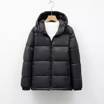 Пуховик новый национальный стандарт 90 пух женский зимний с капюшоном ветрозащитный повседневный универсальный куртка для хлеба утеплитель для улицы S чёрный