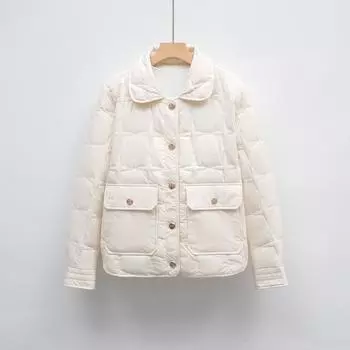 Пуховик новый национальный стандарт 90 пух женский новый зимний повседневный модный корейский вариант универсального пуховика S чёрный