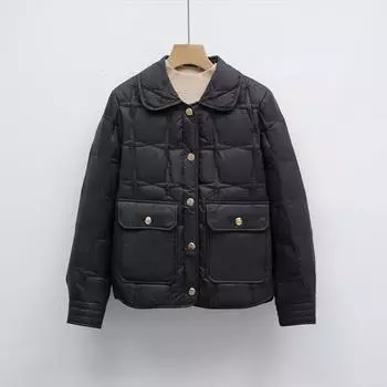 Пуховик новый национальный стандарт 90 пух женский новый зимний повседневный модный корейский вариант универсального пуховика M розовый