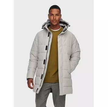 Пуховик Only & Sons Carl Long 22020156 серый Regular Fit L