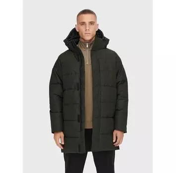 Пуховик Only & Sons Carl Long 22020156 зеленый Regular Fit M