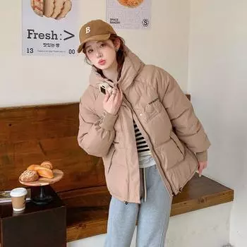 Пуховик, популярный среди женщин в 2023 году, зимняя новая свободная куртка, хлопковая куртка с капюшоном M хаки