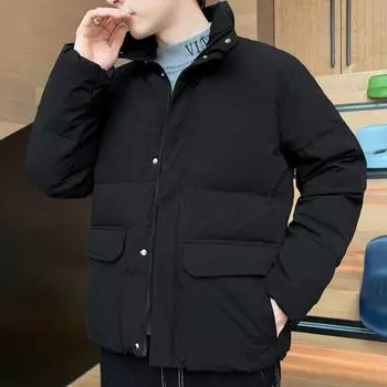Пуховик Повседневный 90 Белый утиный пуховик Мужская молодежная зимняя гонконгская трендовая брендовая теплая и холодная куртка с воротником-стойкой Мужская одежда M