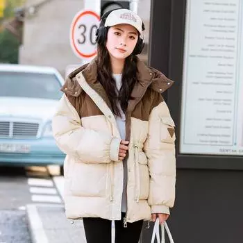 Пуховик с капюшоном для девочек - зимнее пальто 2023 года для подростков, теплое и толстое, подходит для детей 13 лет Size 140-170 (set of 4) фиолетовый