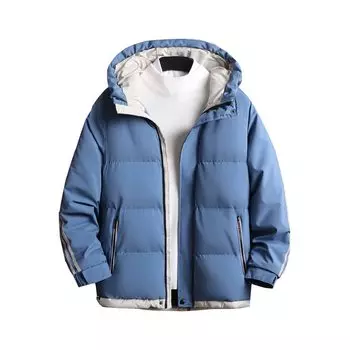 Пуховик с капюшоном для холодной воды и тепла, большой размер, для поездок на работу или зимняя одежда [Anzn] Пальто, мужская куртка, пальто, повседневная, защита,
