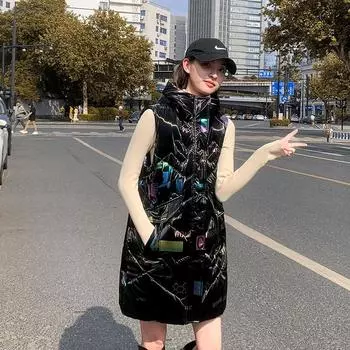 Пуховик средней длины, женская свободная куртка с капюшоном, свитер, пальто M бежевый