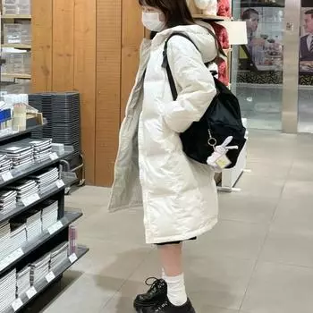 Пуховик средней и длинной длины, хлопковая куртка женская 2024 года, новая зимняя куртка для мужчин ниже колена с капюшоном, утолщенная и тонкая S recommends 85-55kg