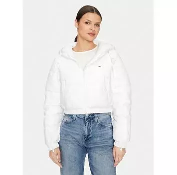 Пуховик Tommy Jeans DW0DW18313 белый Cropped Fit L