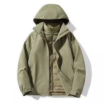 Пуховик в стиле пары Три в одном зимняя новая утиная пуховая чистая поверхность теплая пуховая куртка куртка M