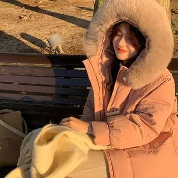 Пуховик женский 2024 новый средний и длинный модный иностранный стиль дизайн ниша утолщенный белый утиный пух зимний взрыв XS