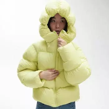 Пуховик женский 2024 зима новый bud hat puff cloud белый утиный пух мягкий вощеный утолщенный теплый пиджак S