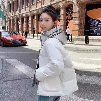 Пуховик женский короткий, новинка 2023 года, толстый свободный осенне-зимний студенческий пуховик, куртка M