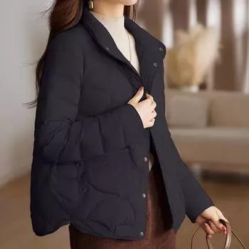 Пуховик женский короткий зимний женский пуховик модная куртка плюс воротник стойка L