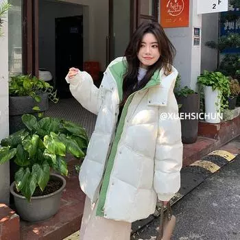 Пуховик женский новый средний и длинный маленький ниша белый утиный пух зимнее теплое и тонкое пальто S [Recommended 80--60kg] белый