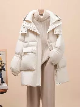 Пуховик женский средней и длинной модели, новая мода талия свободная утолщенная теплая маленькая зимняя приливная S recommends within 62.5 kg