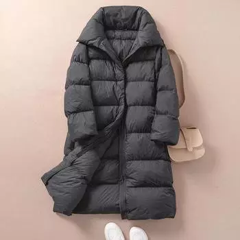 Пуховик женский средний и длинный зимний пальто женский 2024 новая женская зимняя одежда утолщенный модный пуховик M хаки