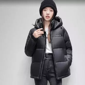 Пуховик женский высокого класса женская одежда новое зимнее пальто короткое высокого класса 90 пуховая утиная куртка M (Recommendations 80-125) чёрный