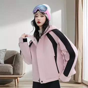 Пуховик женский высокого класса женская зимняя одежда короткая 2024 новый инструментальный утиный пух теплая куртка женская S (recommended 80-50 kg) розовый