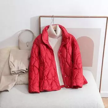 Пуховик женский высокого класса женский утиный пух зимнее короткое женское пальто большого размера M (95-60 kg)