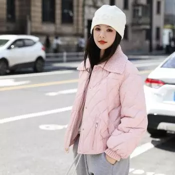 Пуховик женский зимний 2024 короткая женская одежда 90 пух утиный пуховик большой размер женский высокого класса S (recommended within 55kg) чёрный