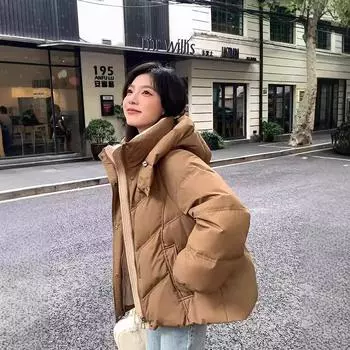 Пуховик женский зимний 2024 новый маленький короткий утолщенный белый утиный пух куртка высокого класса прилив S 80-55kg
