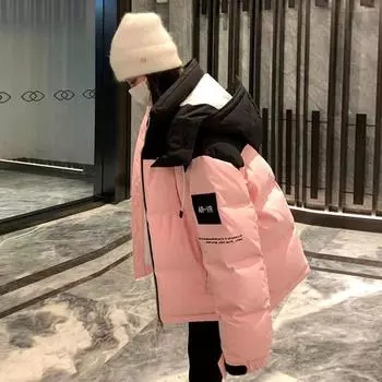 Пуховик женский зимний маленький утолщенный хлопковый жакет 2024 новый жакет с капюшоном дизайн куртка хлеб S 85-55kg