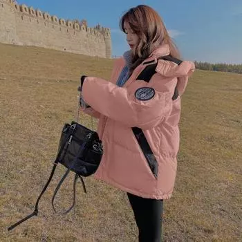 Пуховик женский зимний новый дизайн чувство средней и длинной повседневный корейский вариант утолщенный маленький инструментальный жакет S чёрный