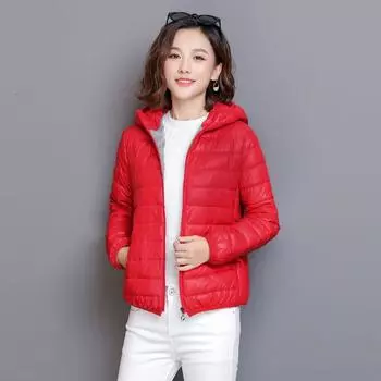 Пуховик, женское пальто, осенне-зимние куртки, теплая стеганая парка, женская легкая женская сверхлегкая куртка с капюшоном S