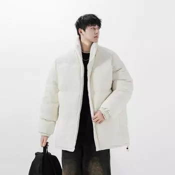 Пуховики для мужчин и женщин, средней длины, новый зимний стиль, с капюшоном, утепленные, утепленные, теплые, с воротником-стойкой, для пар, модные M