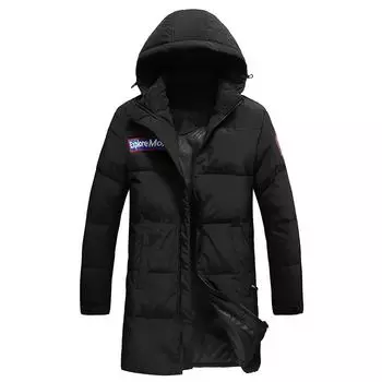 Пуховики средней и большой длины для осени и зимы, модная мужская одежда, толстая свободная мужская зимняя одежда, повседневные хлопковые куртки, верхняя одежда XXXXXXXXXXL чёрный
