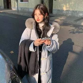 Пуховики женские средние и длинные модели, новый дизайн моды, нишевые утолщенные модели длиной до колена, зимний иностранный стиль XS 85-55kg