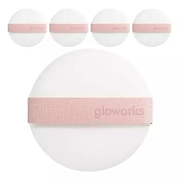 Пуховка Gloworks Powder Cushion Puff 5 шт., разноцветная, 1 шт.
