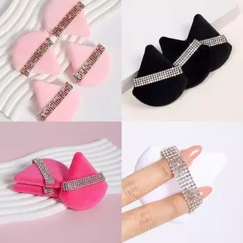 Пуховка-спонж для пудры Velvet Face Makeup Tool Косметические аксессуары Diamond Powder Puff Макияж-спонж Rose red-Style 02