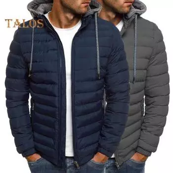 Пуховое пальто, съемная шапка, кардиган с подкладкой, зимняя куртка на шнурке для работы XL серый