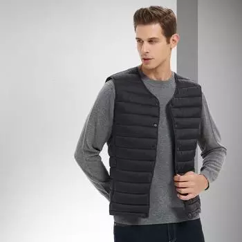 Пуховой хлопковый жилет, мужские модели, легкая майка, теплая хлопковая одежда, хлопковая одежда, мужская зимняя куртка, жилет с подогревом S
