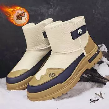 Пуховые толстые теплые хлопковые туфли на толстой подошве для отдыха на природе мужские ботинки средней прочности Martin Boots Live Snow Boots Men 39 коричневый