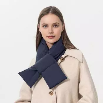 Пуховый хлопковый шарф, легкий, теплый, зимний, с крестообразным узором, однотонный, непромокаемый, утолщенный женский шарф белый