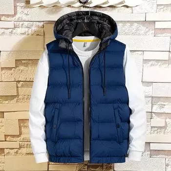 Пуховый хлопок европейский и американский осень и зима новый американский стиль куртка мужская теплая жилетка мужской модный жилет M