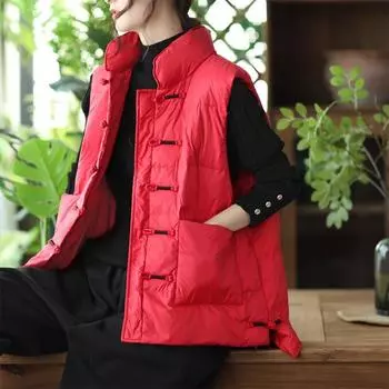 Пуховый женский жилет без рукавов 2024 года осень-зима короткий легкий и свободный повседневный пуховый жилет женский жилет M чёрный