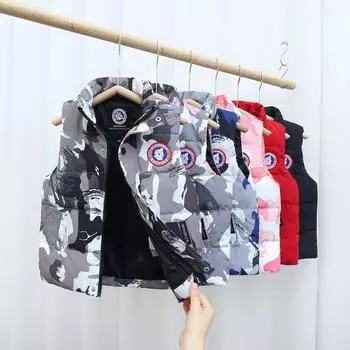 Пуховый жилет Big Goose для мальчиков и девочек, жилет на белом утином пуху, жилет для маленьких студентов, жилет 110cm красный