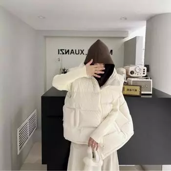 Пуховый жилет женский модный абсолютно новый 2024 зимний взрыв модный высококачественный жилет теплый пуховый жилет S белый