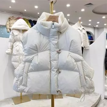 Пуховый жилет женский осень и зима новый 90 белый утиный пух свободный и тонкий воротник стойка повседневный жилет куртка прилив S recommends within 60 kg